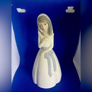 PORCELANAS (artist) MIQUEL REQUENA VEILED GIRL FIGURINE MADE IN SPAIN